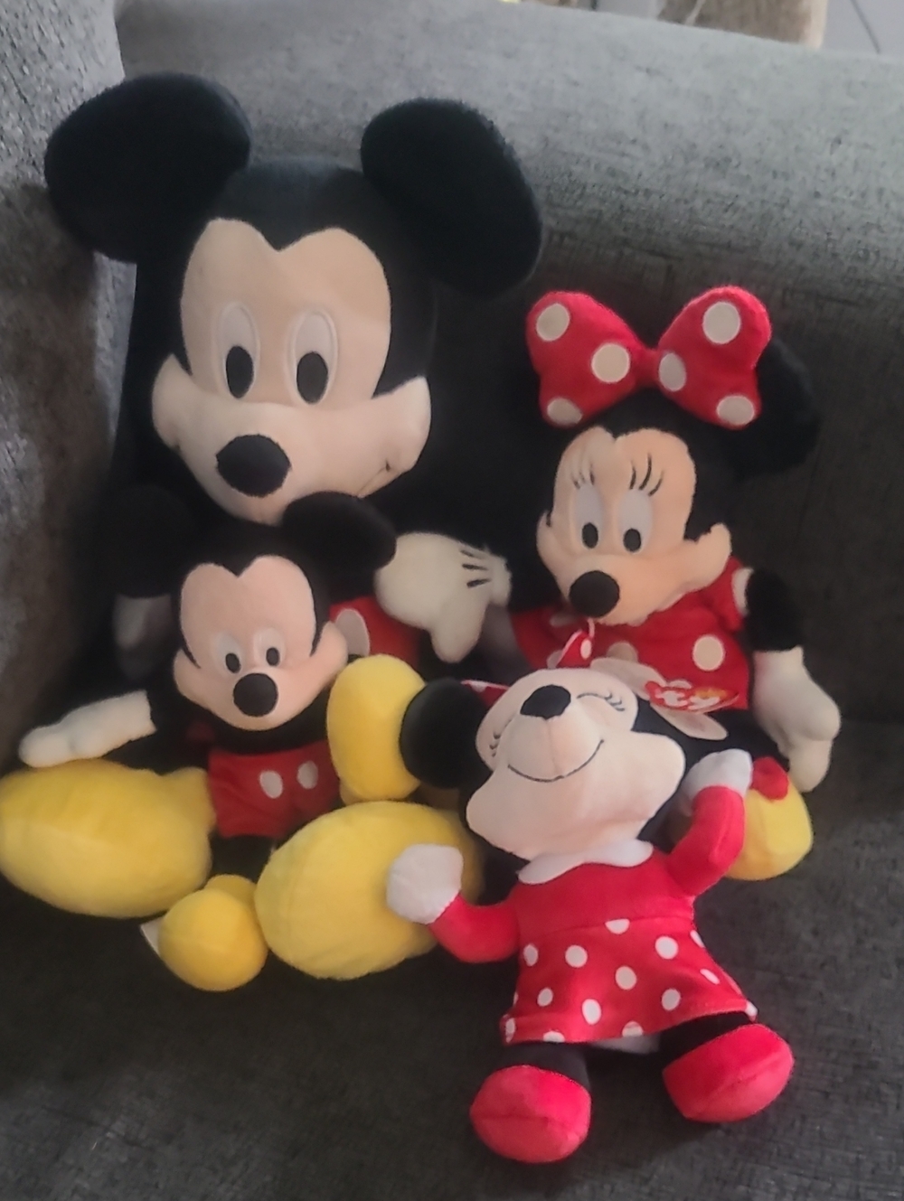 Disney Mickey & Minnie Plush Bundle - Black, Red, Yellow, Cream